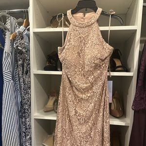 Windsor store halter top pink lace knee length dress nwt never worn